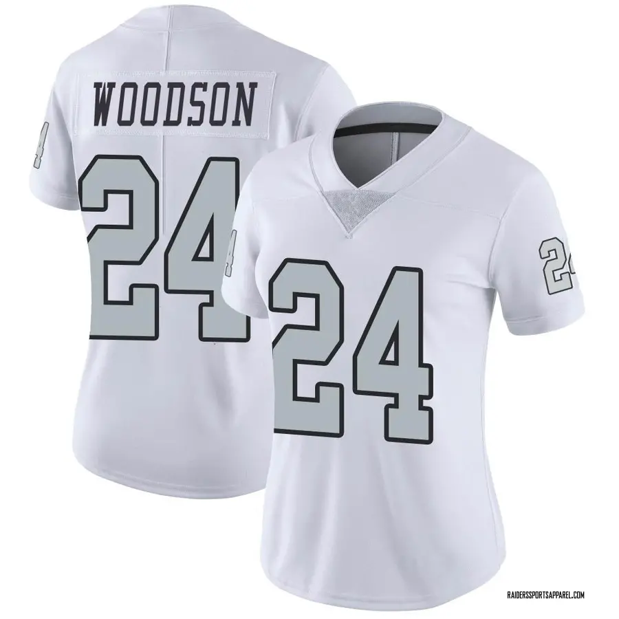 Nike Charles Woodson Las Vegas Raiders Women's Limited White Color Rush  Jersey