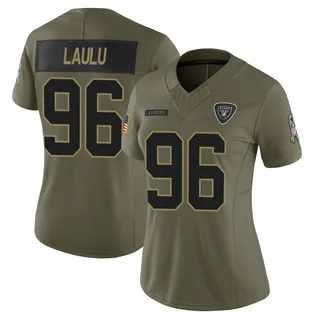 Jonah Laulu Las Vegas Raiders Women's Limited 2025 Salute to Service Nike Jersey - Olive