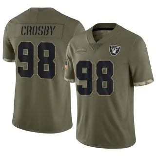 Maxx Crosby Las Vegas Raiders Men's Limited 2022 Salute To Service Nike Jersey - Olive